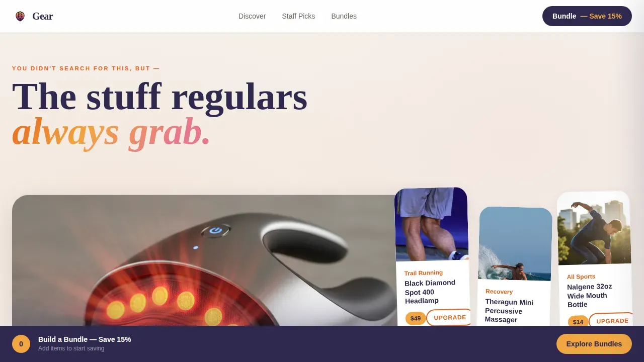 Sporting Goods Landing Page Template | Upgrade Your Kit