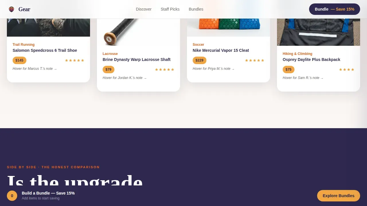 Sporting Goods Landing Page Template | Upgrade Your Kit