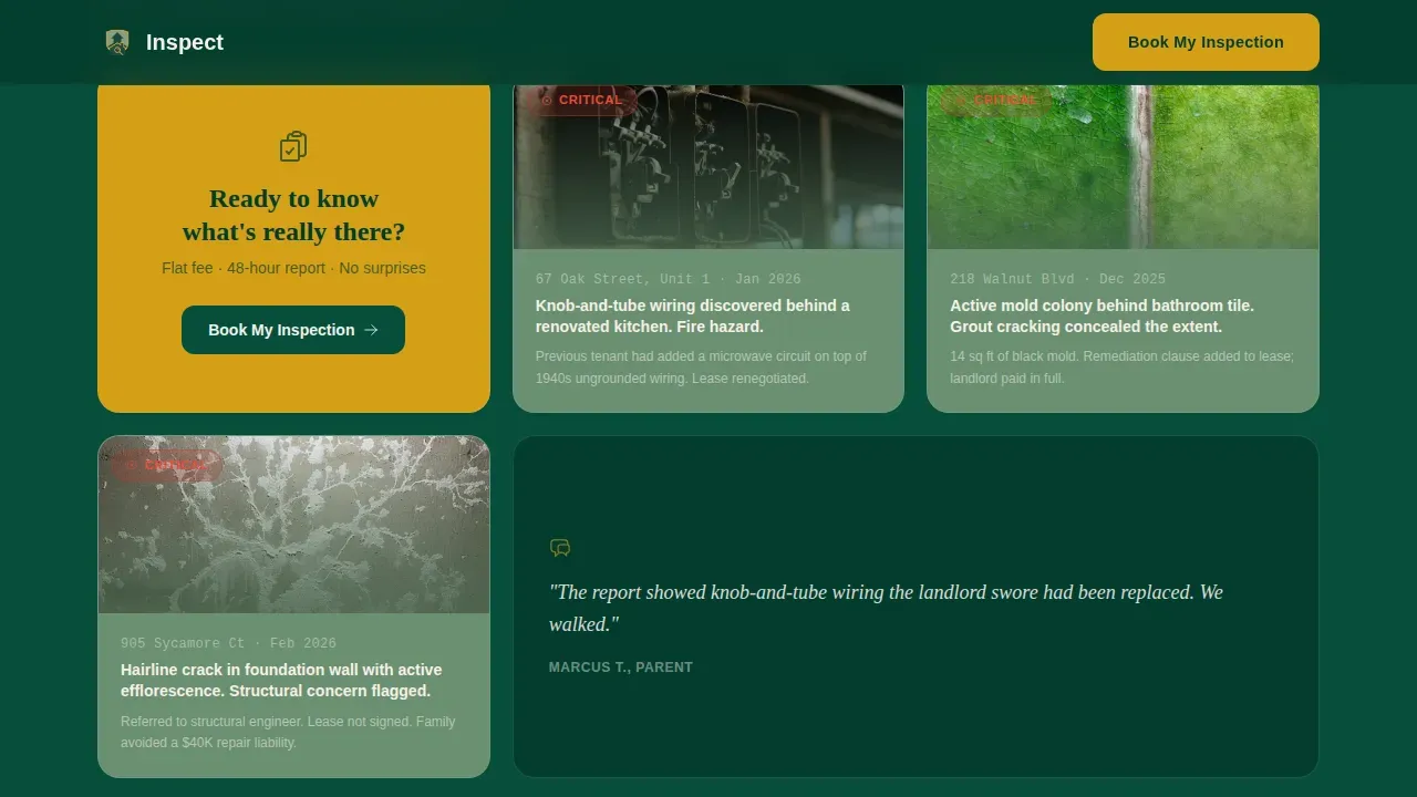 Student Rental Home Inspector Landing Page Template