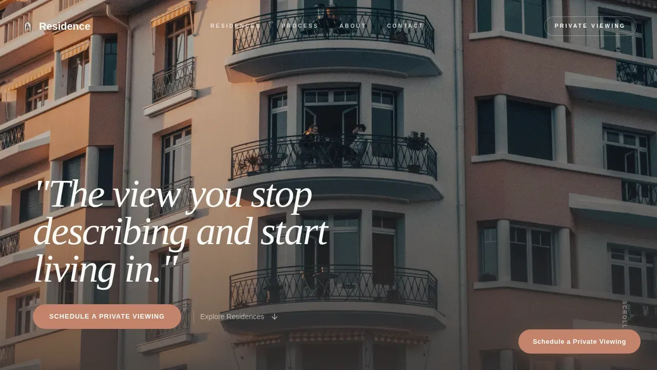 Pastoral Calm Luxury Condo Agent Landing Page Template