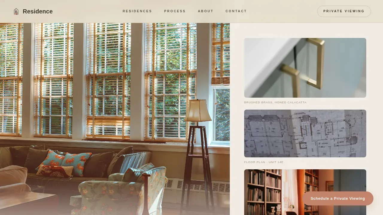 Pastoral Calm Luxury Condo Agent Landing Page Template