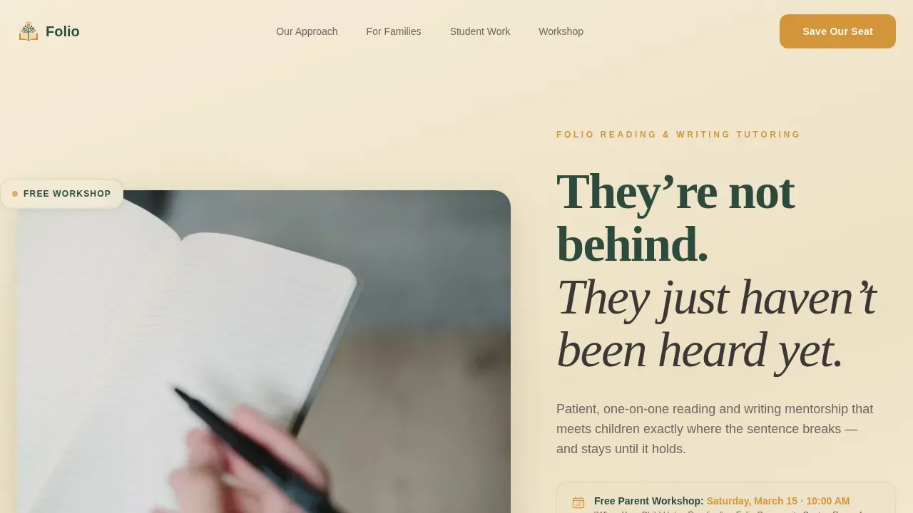 Engaging Literacy Tutoring Landing Page Template