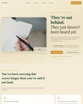 Engaging Literacy Tutoring Landing Page Template