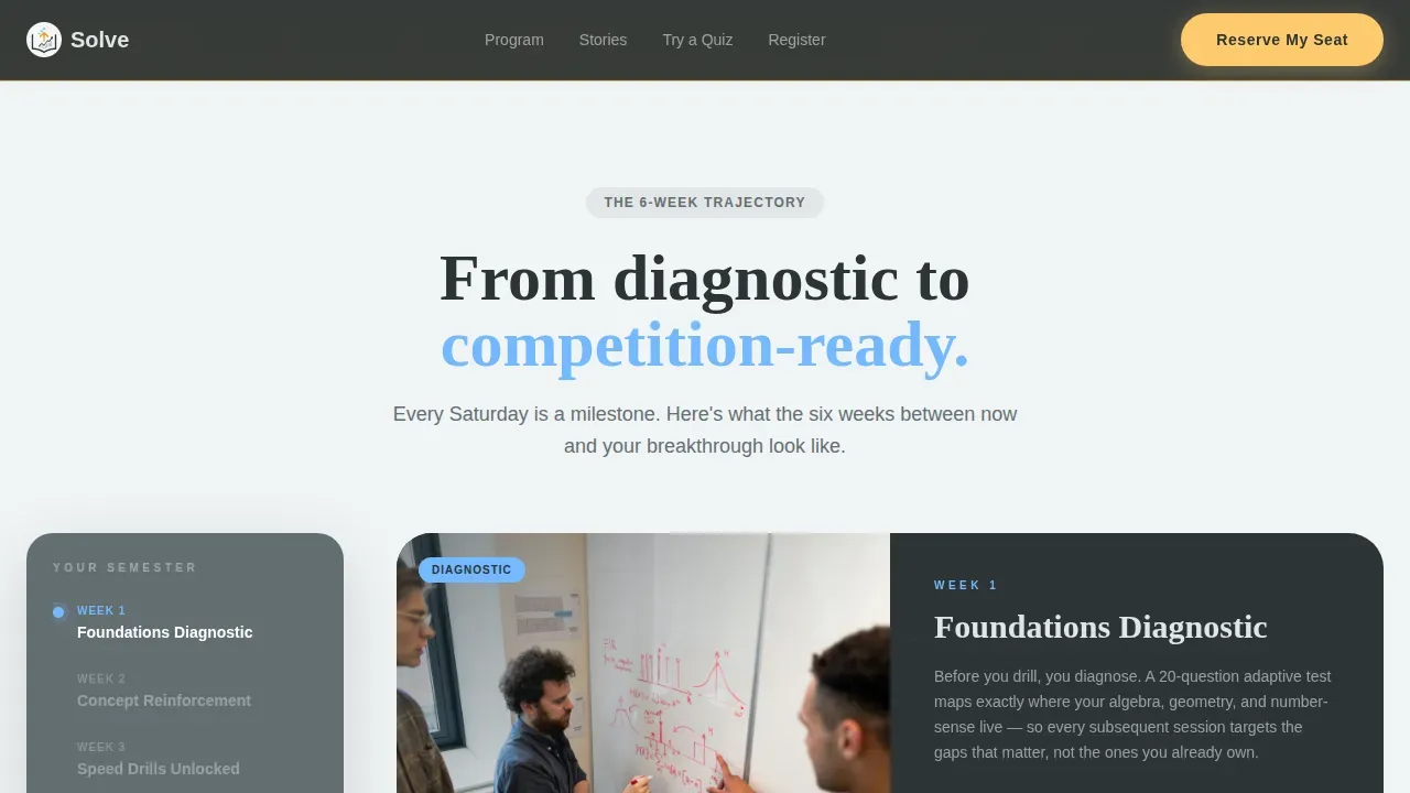 Interactive Math Competition Landing Page Template