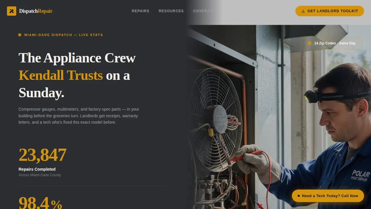 Trusted Appliance Repair | Free Website Template | Rocket