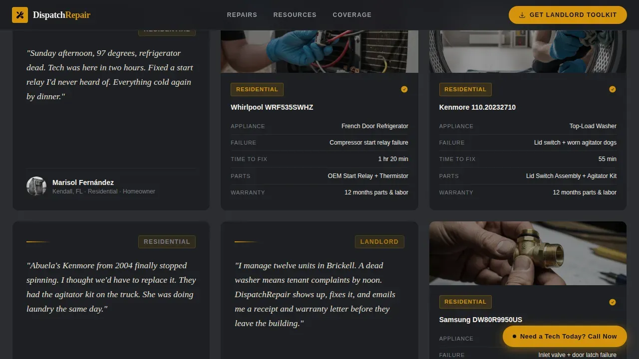 Trusted Appliance Repair | Free Website Template | Rocket