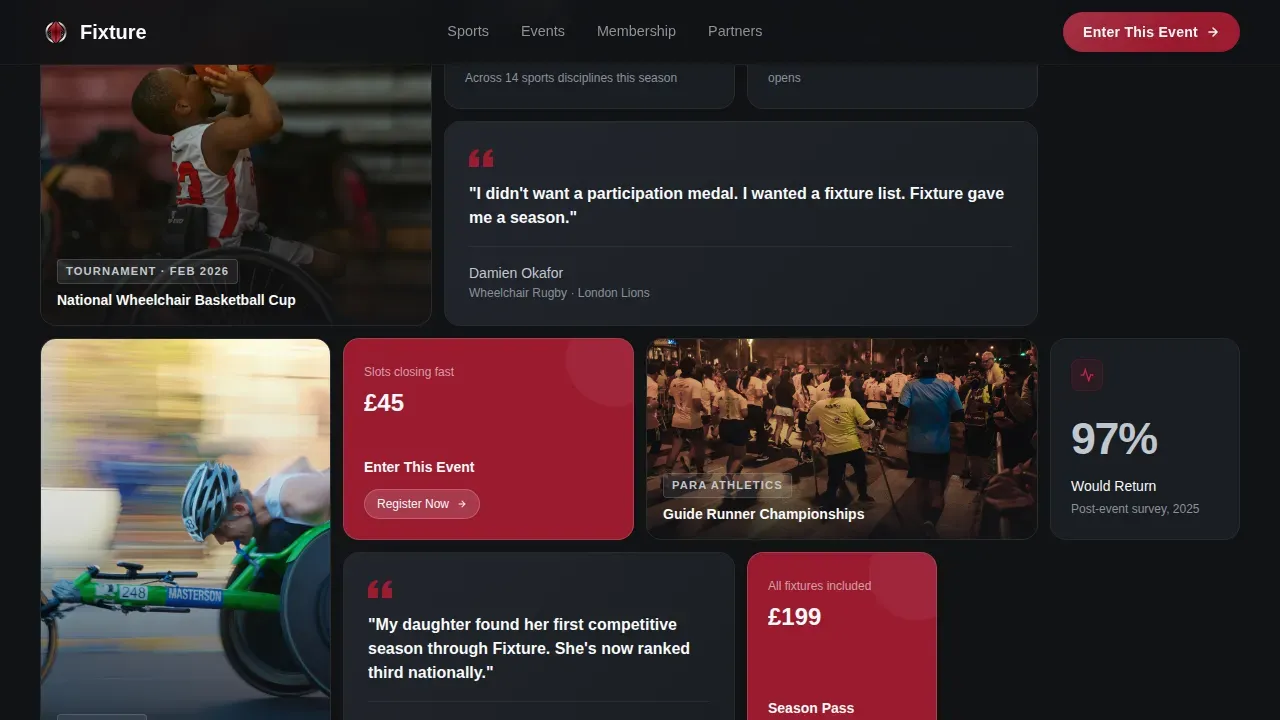 Elite Adaptive Sports Landing Page Template