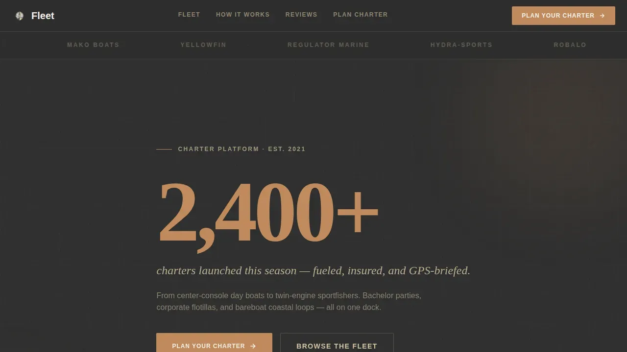 Yacht Charter & Boat Rental Booking Website Template