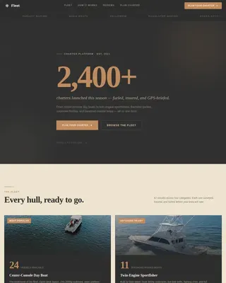 Yacht Charter & Boat Rental Booking Website Template