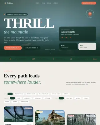 Thrilling Theme Park Landing Page Template
