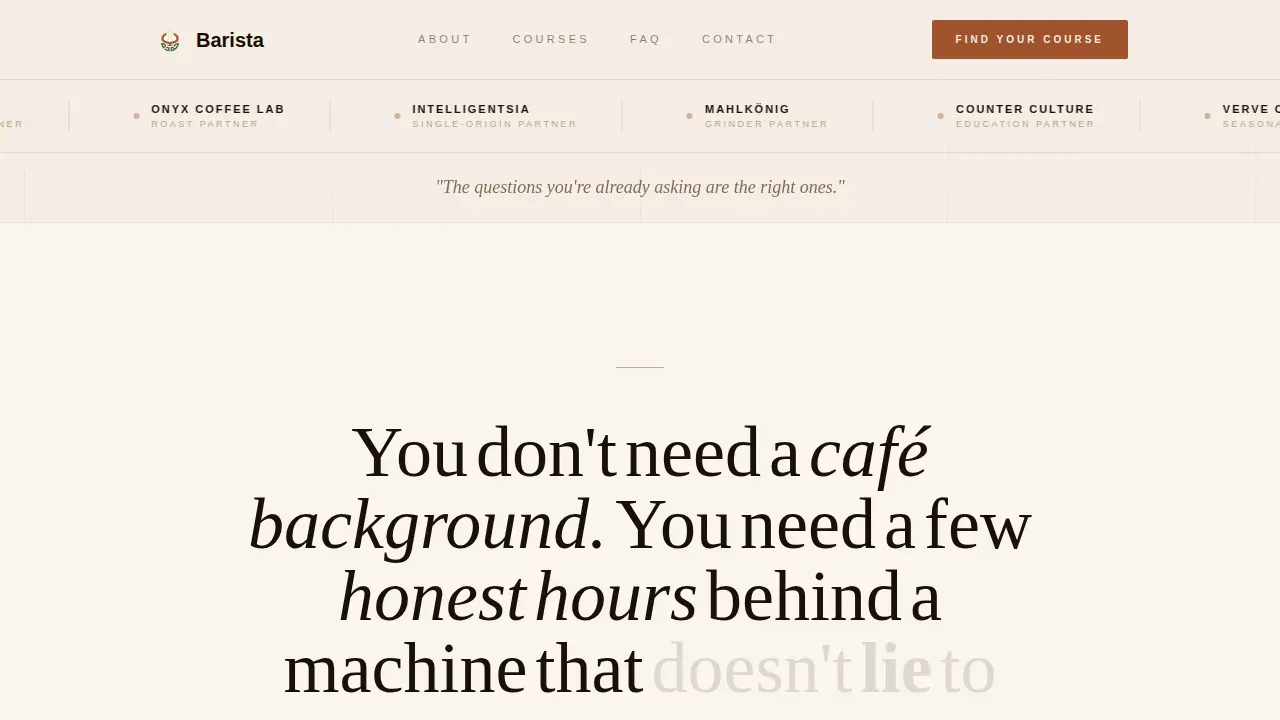 Premier Coffee Training Landing Page Template