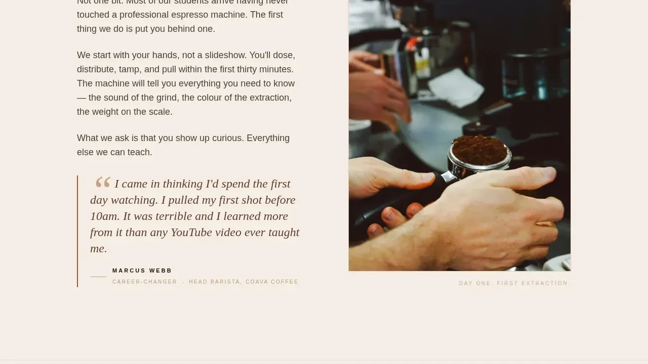 Premier Coffee Training Landing Page Template