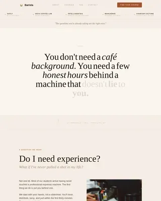 Premier Coffee Training Landing Page Template