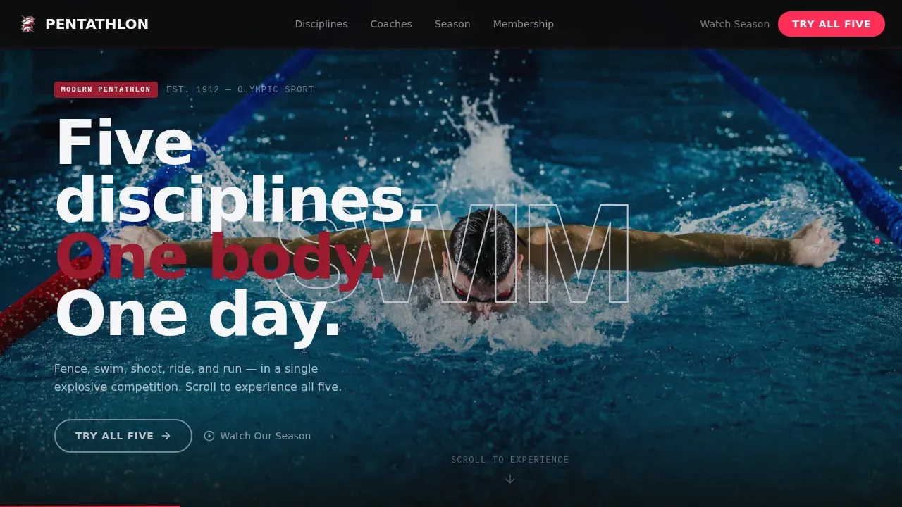 Elite Athletics Club Landing Page Template
