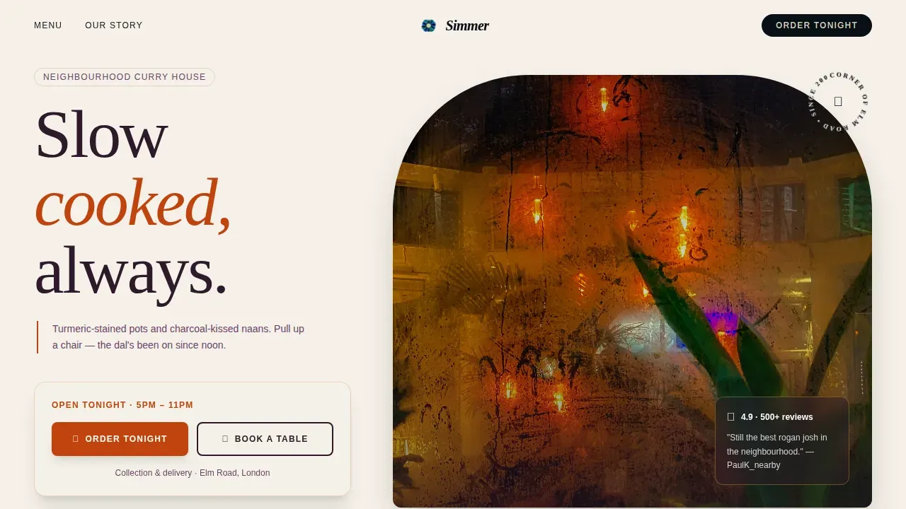 Expert Regional & Specialty Restaurant Professional Website Template