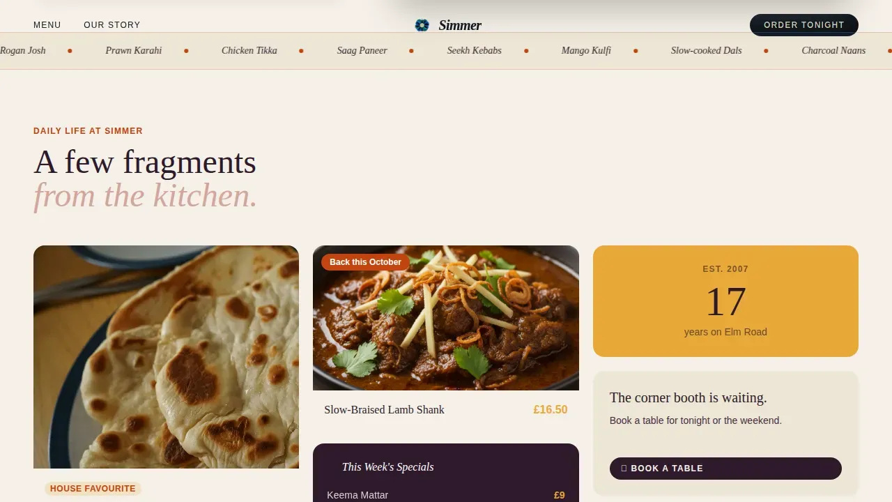 Expert Regional & Specialty Restaurant Professional Website Template
