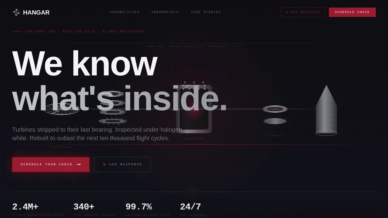 Precision MRO Aircraft Maintenance Landing Page Template
