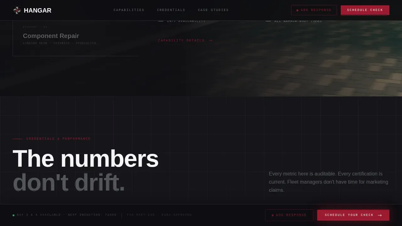 Precision MRO Aircraft Maintenance Landing Page Template