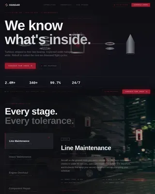 Precision MRO Aircraft Maintenance Landing Page Template