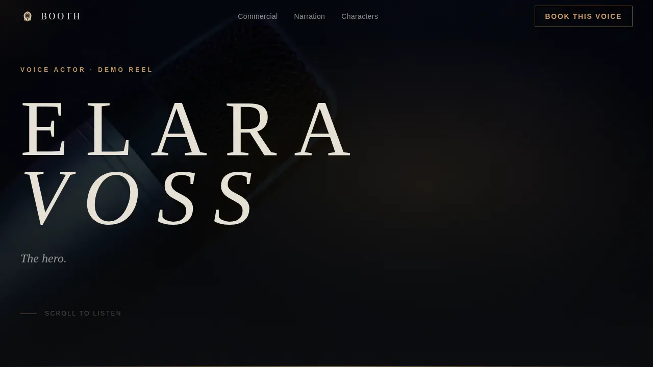 Professional Voice Actor Landing Page Template