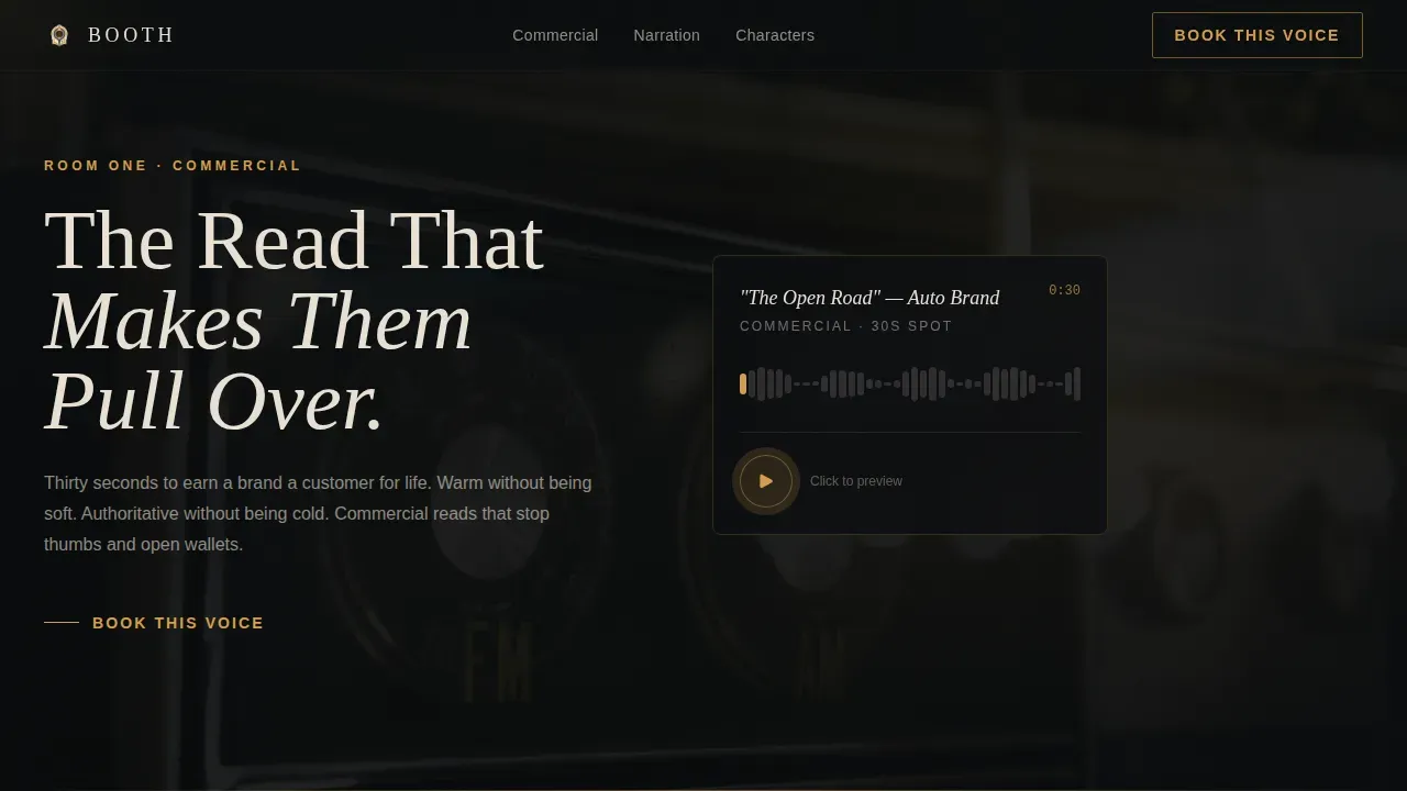 Professional Voice Actor Landing Page Template