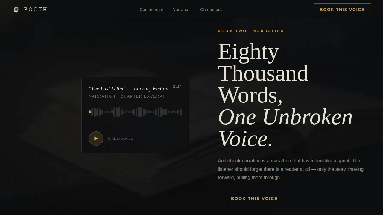 Professional Voice Actor Landing Page Template