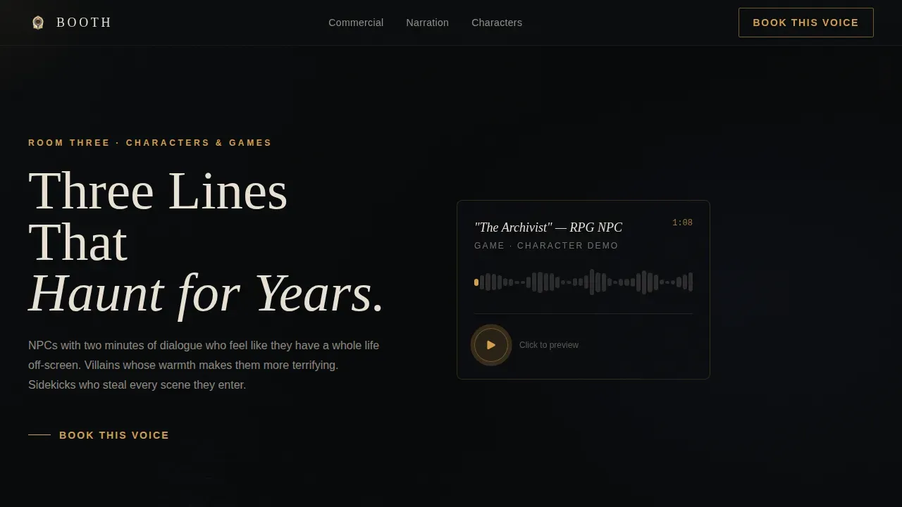 Professional Voice Actor Landing Page Template