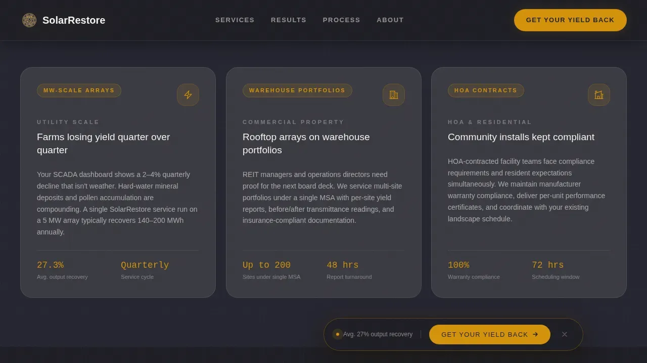Specialty Cleaning Site Maintenance Website Template