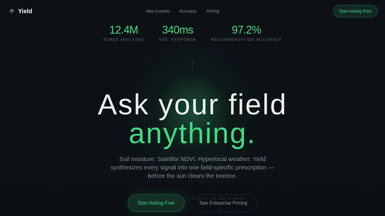 Agriculture AI Chatbot Landing Page Template