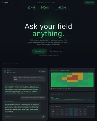 Agriculture AI Chatbot Landing Page Template