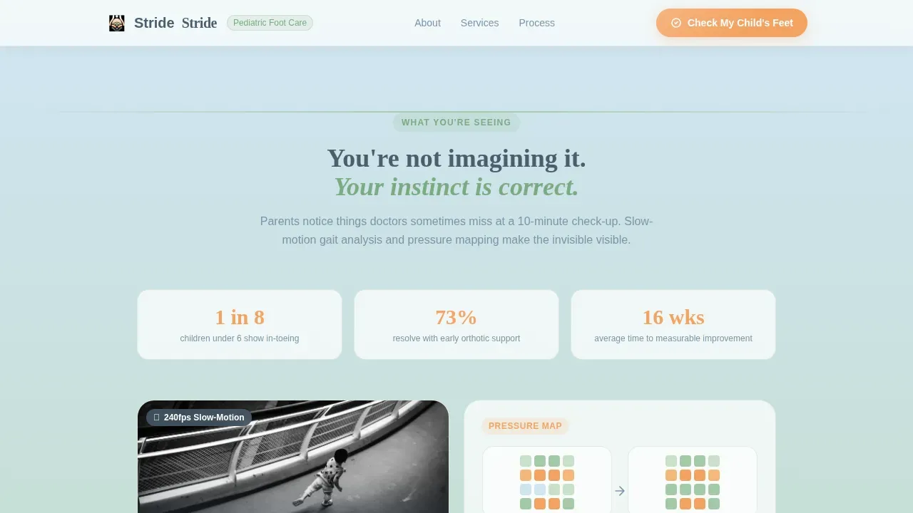 Pediatric Foot Care Assessment Landing Page Template