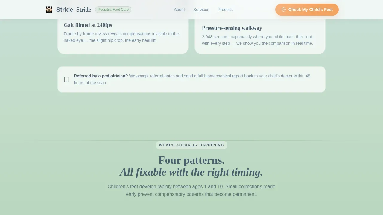 Pediatric Foot Care Assessment Landing Page Template