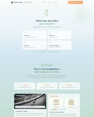 Pediatric Foot Care Assessment Landing Page Template