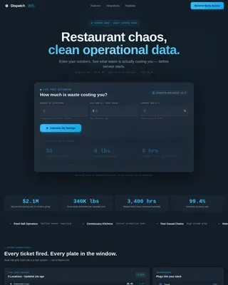 Food Cost Management Landing Page Template