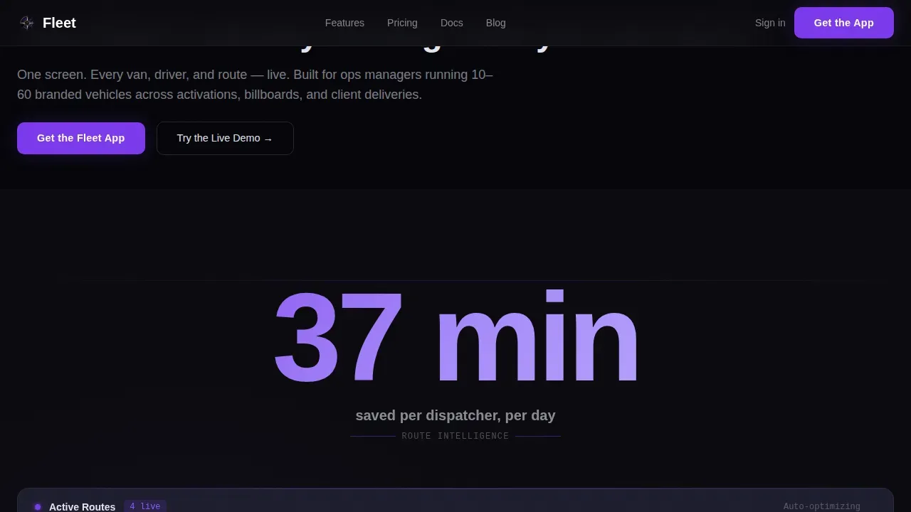Agency Vehicle Tracking Dashboard Landing Page Template