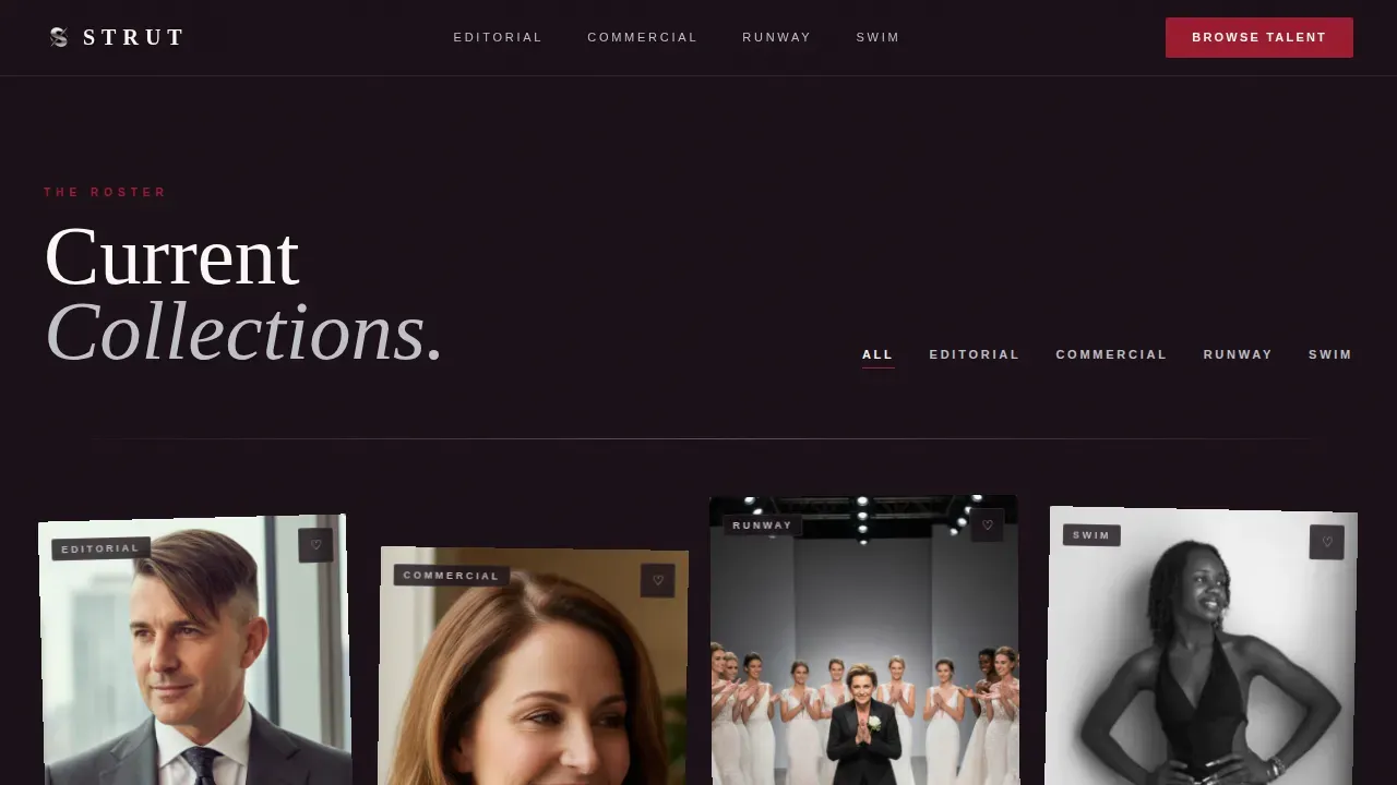 Luxe Curve Model Booking Landing Page Template