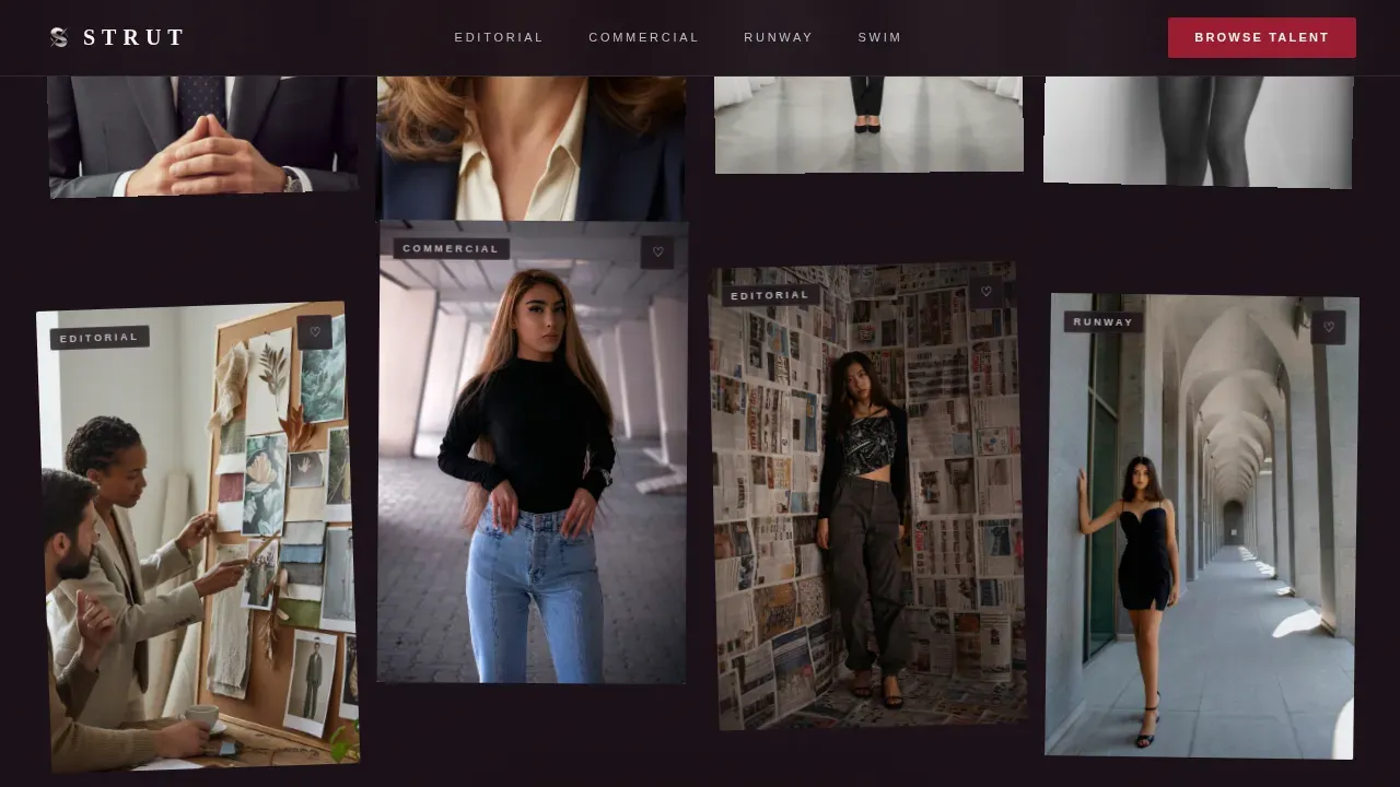 Luxe Curve Model Booking Landing Page Template