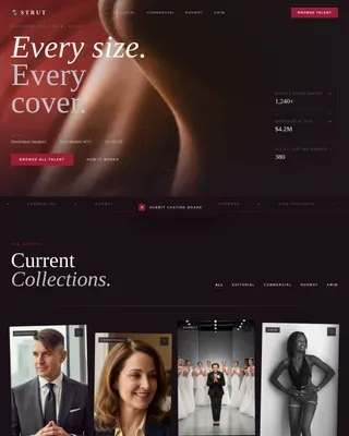 Luxe Curve Model Booking Landing Page Template