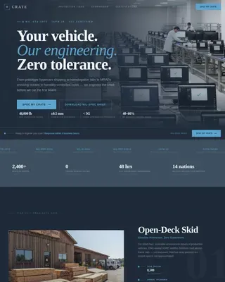 Engineered Vehicle Packaging | Free Website Template | Rocket