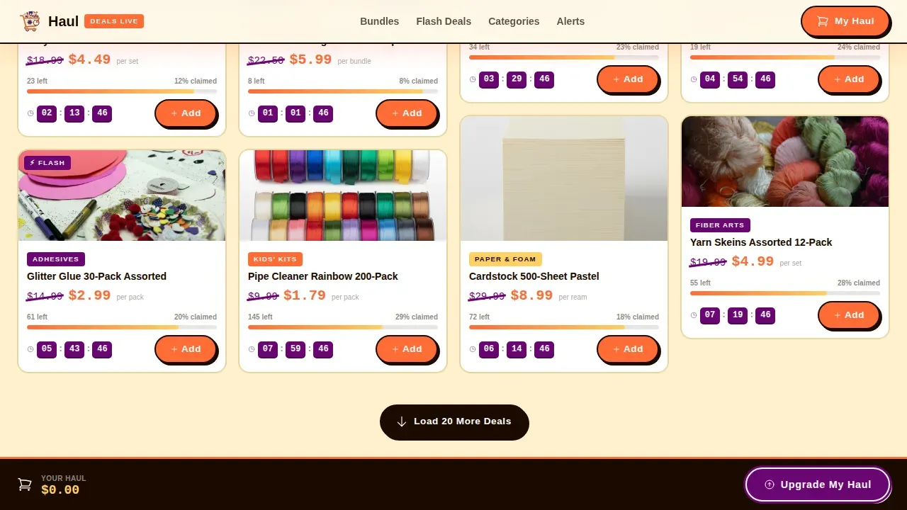 Neo-Retro Bundle Deal Arts & Crafts Landing Page Template