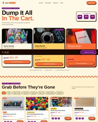 Neo-Retro Bundle Deal Arts & Crafts Landing Page Template