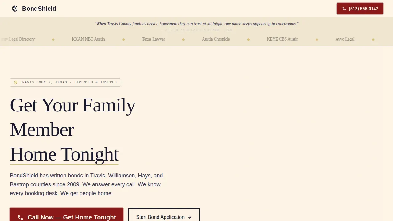 Reliable Bail Services Landing Page Template