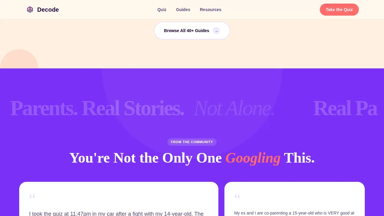 Teen Parenting Guide Landing Page Template