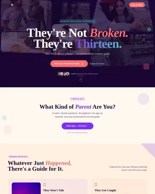 Teen Parenting Guide Landing Page Template