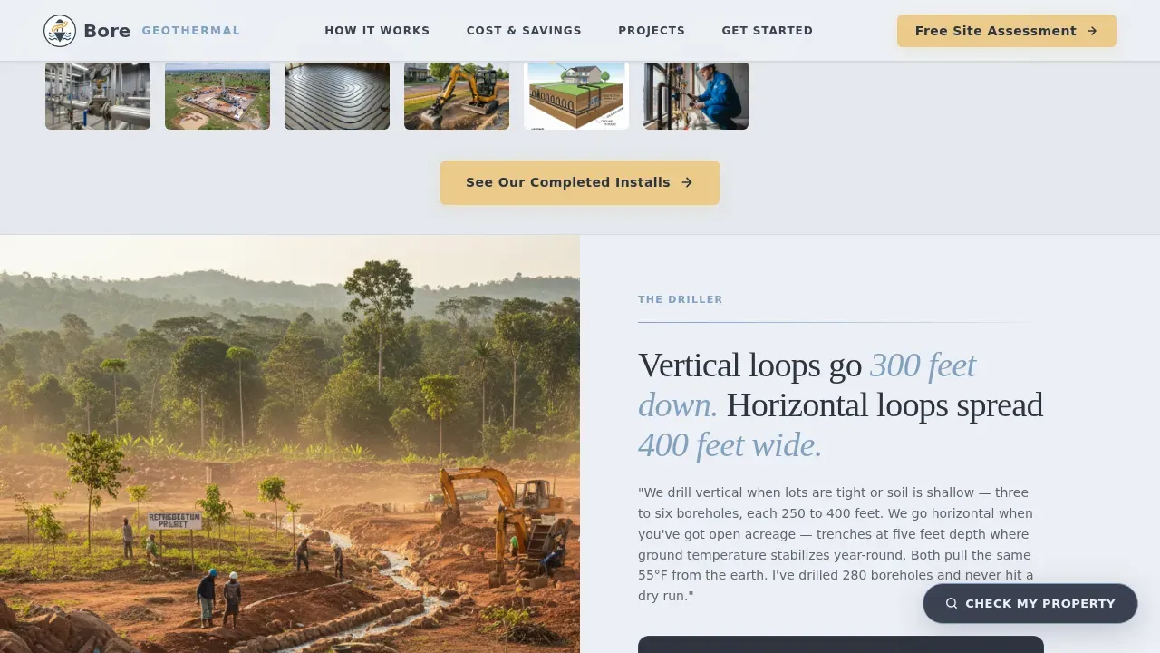 Deep Geothermal Installation Landing Page Template