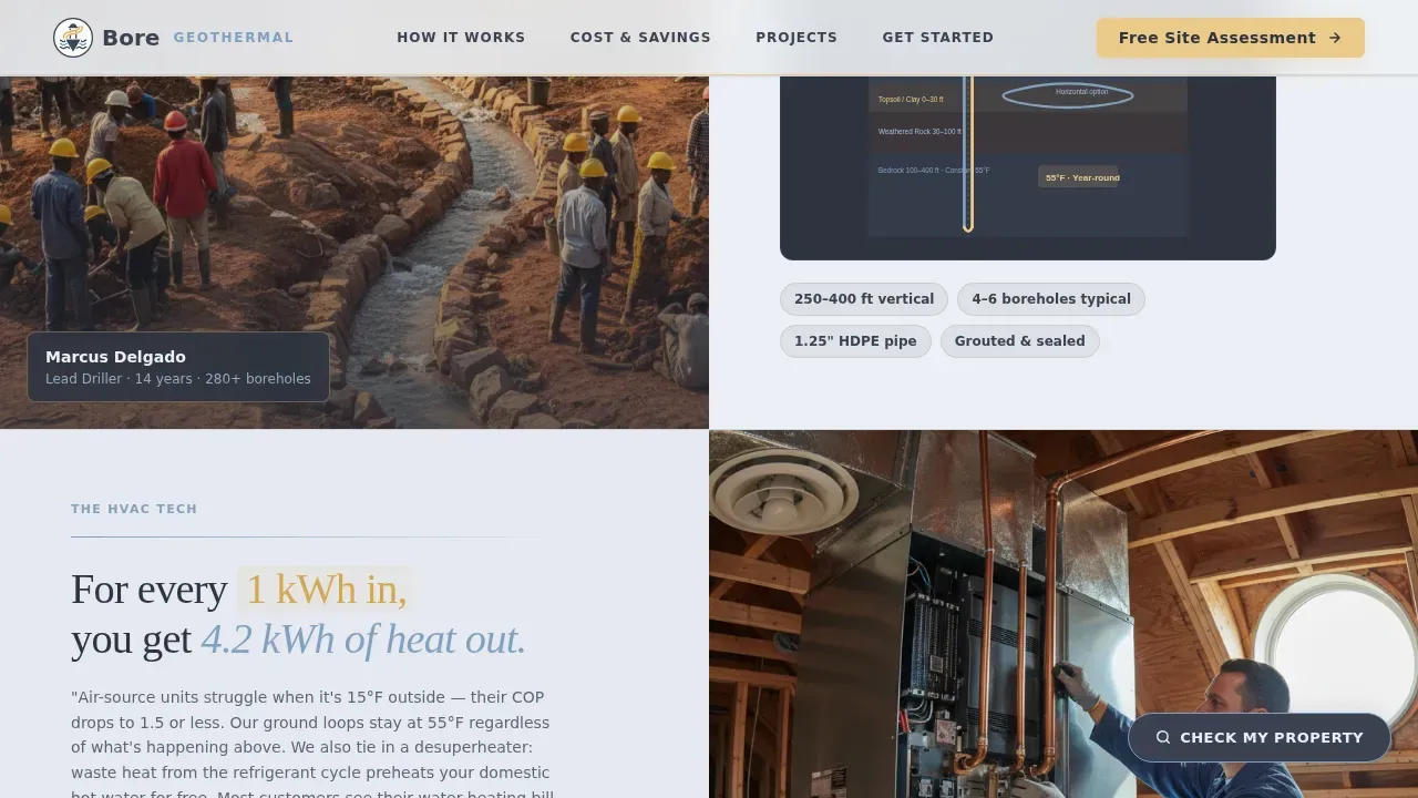 Deep Geothermal Installation Landing Page Template