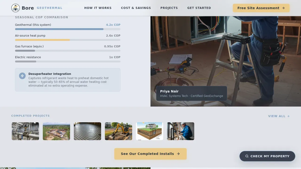 Deep Geothermal Installation Landing Page Template