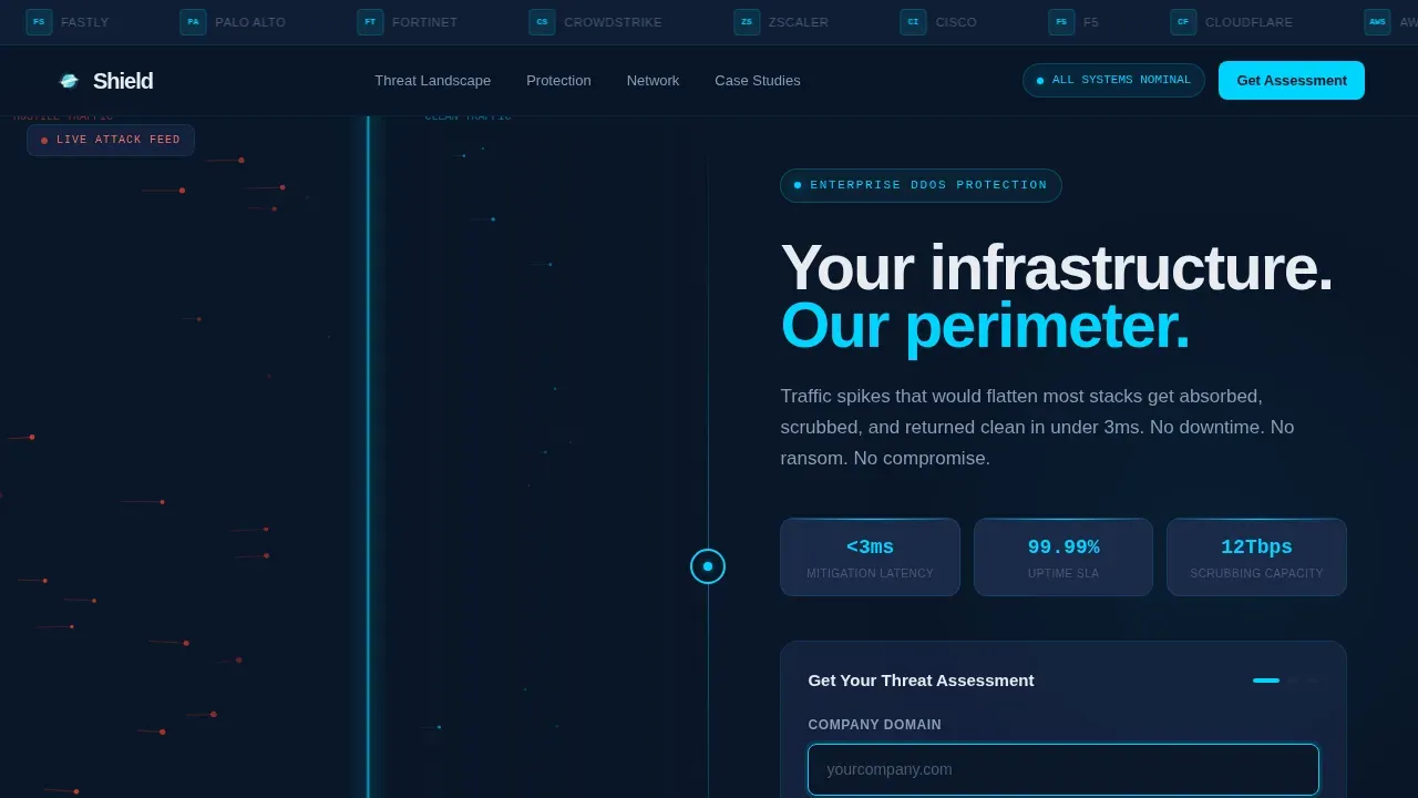 DDoS Protection Landing Page Template for Cyber Security
