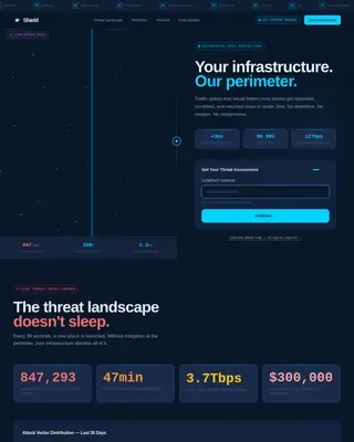 DDoS Protection Landing Page Template for Cyber Security