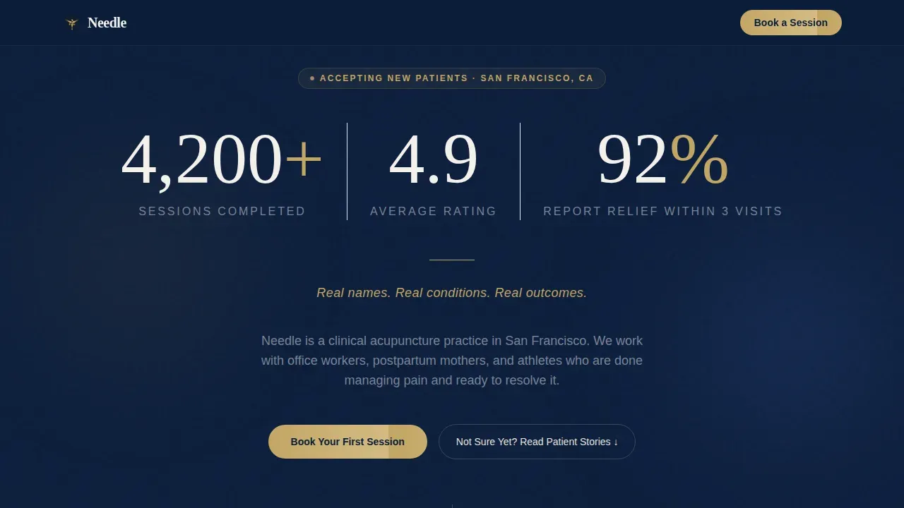 Trusted Practitioner Booking Landing Page Template